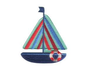 Catch the Patch Ship Sailboat Iron-on Patch 5,1 x 6 cm for Kids Adults with Marine Coast Vintage Authentic Original, Velcro Patches Clothing Jeans Denim Birthday Gift