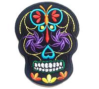 Catch the Patch Skull Skeleton Black Iron-on Patch 7 x 9 cm for Adults with Detailed Gothic Punk Look, Velcro Patches Clothing Jeans Denim Birthday Gift