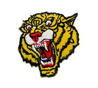 Catch the Patch Tiger Iron-on Patches Animals 6,7 x 6,5 cm for Kids with Fabric Cotton Textile Original Quality, Dog Cat Adhesive Clothes Trousers Jeans Sew Repair