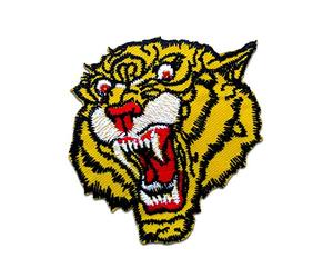 Catch the Patch Tiger Iron-on Patches Animals 6,7 x 6,5 cm for Kids with Fabric Cotton Textile Original Quality, Dog Cat Adhesive Clothes Trousers Jeans Sew Repair