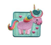 Catch the Patch Unicorn Colourful Iron-on Patches Fantasy 6,4 x 6,5 cm for Kids Girls with Fabric Cotton Textile Original Quality, Magic Princess Clothes Trousers Jeans Sew Repair