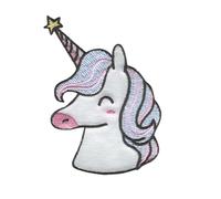 Catch the Patch Unicorn Iron-on Patches Fantasy 5,5 x 7,4 cm for Kids Girls with Fabric Cotton Textile Original Quality, Magic Princess Clothes Trousers Jeans Sew Repair
