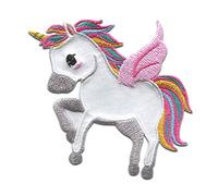 Catch the Patch Unicorn Wings Iron-on Patches Fantasy 7,6 x 7,3 cm for Kids Girls with Fabric Cotton Textile Original Quality, Magic Princess Clothes Trousers Jeans Sew Repair