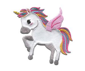 Catch the Patch Unicorn Wings Iron-on Patches Fantasy 7,6 x 7,3 cm for Kids Girls with Fabric Cotton Textile Original Quality, Magic Princess Clothes Trousers Jeans Sew Repair
