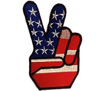 Catch the Patch USA Victory Peace Iron-on Patches Peace 6,2 x 8 cm for Adults with Fabric Cotton Textile Original Quality