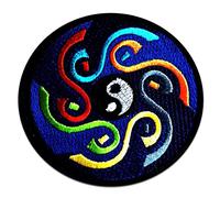 Catch the Patch Yin Yang Iron-on Patches Yoga 8 x 8 cm for Adults with Fabric Cotton Textile Original Quality, Buddha Mandala Clothes Trousers Jeans Custom Adhesive