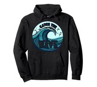Catch The Wave: Surfer's Ocean Adventure Pullover Hoodie, Adult Unisex, Black, XXL