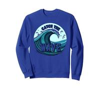 Catch The Wave: Surfer's Ocean Adventure Sweatshirt, Adult Unisex, Royal Blue, XL