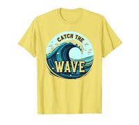 Catch The Wave: Surfer's Ocean Adventure T-Shirt, Men, Lemon, S