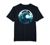 Catch The Wave: Surfer's Ocean Adventure T-Shirt, Men's Big and Tall, Black, 3X Tall
