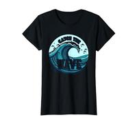 Catch The Wave: Surfer's Ocean Adventure T-Shirt, Women, Black, XXL