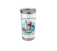 Catch The Waves Whitley Bay (Cartoon Style) Stainless Steel Insulated Tumbler