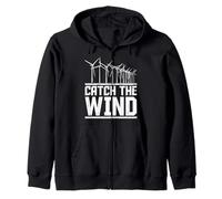 CATCH THE WIND Lustig tree WindpowerElectricity Greenenergy Zip Hoodie