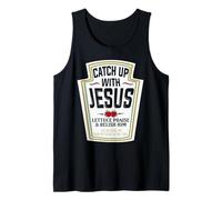 Catch Up with Jesus Faith Based Christian Bible Pun Religion Tank Top