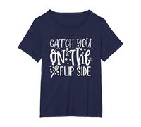 Catch You On The Flip Side Funny Chef Cooking T-Shirt, Women's Plus, Navy Blue, 6X