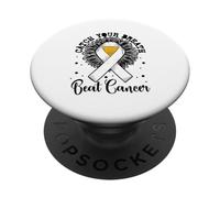 Catch Your Breath Beat Cancer - Lung cancer awareness PopSockets Adhesive PopGrip