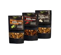Catch-Your-Bug Edible Insect Chips Pack of 3 - 24% Protein - Insects for Eating - Healthy Snack Based on Lentil and Pea Flour with Cricket Powder - Chili, Garlic, Classic 70 g Each