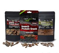 Catch-Your-Bug Insects for Eating, Ready to Eat, Seasoned Grasshoppers, Mealworms & Crickets, Edible Insects for Humans, 40 g, High Protein Snack with Over 40% Protein