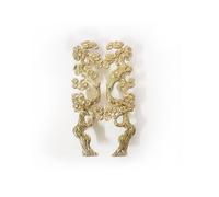 CatchDragon Brass Cabinet Knobs and Handles 2 Pack, Decorative Gold Floral Drawer Dresser Knobs and Pulls for Cabinets Drawers Dresser Laundry Room Kitchen (G)