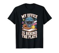 Catcher Baseball My Office is Behind The Plate Value Graphic T-Shirt
