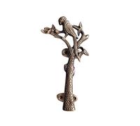 Catchii Cupboard knob Parrot in Branch Antique Bronze Look