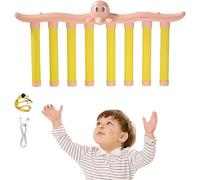 Catching Sticks Game for All Ages, Reflective Drop Stick Challenge Game, Hand-Eye Coordination Reflex Training Toy, Three Speed-Adjustable Modes (Blue) (Pink)