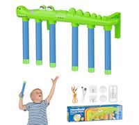 Catching Sticks Game Hand Speed Challenge Game, Pugil Sticks Quick Reactions Toy with 3 Dropping Speeds, Hand-Eye Coordination Training, Drop It Catch It Win It Reaction Games, Fun Crocodile Shapes