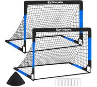 CATCHLUCK Football Goals for Kids Pop Up Goal Football Nets for the Garden 4FT x 3FT Outdoor Training Goal Post with Carry Bag, Blue