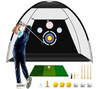 CATCHLUCK Golf Nets for Garden, Golf Practice Net 10x7ft for Backyard Driving Real Balls, Outdoor Indoor Golf Hitting Net with Multiple Targets Training Aid Set
