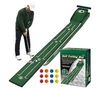 CATCHLUCK Golf Putting Mat with Ball Return, Indoor Putting Green with 12 Balls, Practice Green Non-Slip Base, Alignment Guide - Perfect for Home, Office & Training