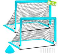 CATCHLUCK Pop Up Football Goal, Kids Football Net for Garden Portable Outdoor Toddler Goal Net Training with Carry Bag, Blauer See