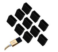 Catchorn USB Cover Cap 12 Pcs USB Male Dust Plug Silicone Stopper Caps for Cable Protection for All Type-C Smartphones and Tablets(Q-blackA)