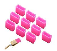 Catchorn USB Cover Cap 12 Pcs USB Male Dust Plug Silicone Stopper Caps for Cable Protection for All Type-C Smartphones and Tablets(Q-PinkD)