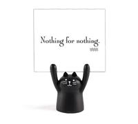 Catchword Nothing for Nothing Memo Holder Cartoon Black Cat Stand Decoration