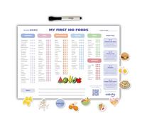 CATCHY - First 100 Foods Tracker - Magnetic Checklist and Fridge Magnets