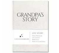 CATCHYOURDREAMS Grandpa's Story Journal (Linen Hardcover) - A Family Keepsake with + 250 Prompts to Share His Life Story and Memories