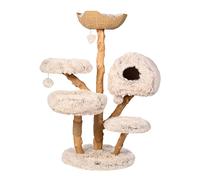 Catclusive "Cozy Chalêt" Cat Scratching Post - 128 cm Design Cat Tree Made of Real Wood, Handmade Climbing Tree with Sisal, Sturdy Premium Scratching Post, Unique for Large Cats, Ideal for Home & Home