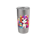 Catcorn with Cat-Elf Kittycorn Unicat Cat Kitten Unicorn Stainless Steel Insulated Tumbler