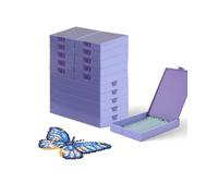 CATEARED 10PCS 2-in-1 Diamond Art Storage, Large Diamond Art Trays with Lids, Craft and Bead Storage Organizer & Line-Up, Box Package (Light Violet, 15 piece Tray Kit)