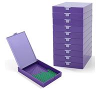 CATEARED 10PCS 2-in-1 Diamond Art Storage, Large Diamond Art Trays with Lids, Craft and Bead Storage Organizer & Line-Up, Box Package (Violet, Large)