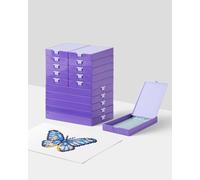 CATEARED 10PCS 2-in-1 Diamond Art Storage, Large Diamond Art Trays with Lids, Craft and Bead Storage Organizer & Line-Up, Box Package (Violet, 15 piece Tray Kit)