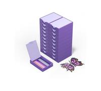 CATEARED 10PCS 2-in-1 Diamond Art Storage, Large Diamond Art Trays with Lids, Craft and Bead Storage Organizer & Line-Up, Box Package (Violet, 20 piece Tray Kit)