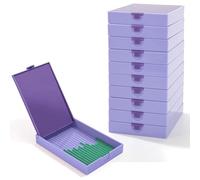 CATEARED 10PCS 2-in-1 Diamond Art Storage, Large Diamond Art Trays with Lids, Craft and Bead Storage Organizer & Line-Up, Box Package (Light Violet, Large)