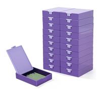 CATEARED 20pcs Trabricks, 2-in-1 Stackable Diamond Art Trays with Lids, Diamond Art Storage Box, Diamond Painting Trays for Confetti Painting, Box Package (Dark Violet, Tiny)