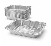 CateCo Half Gastronome Aluminium Foil Tray 32 x 26 cm (9 x 13 Inch) Recyclable Baking Pan, Oven Safe Foil Container for Baking, Heavy Duty Catering, Takeaway & Food Storage (Without Lids, 100 Pcs)