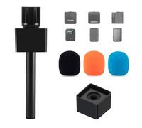 CaTeFo Mic Handle for DJI Rode Microphone, Handheld Stand Holder for Wireless GO2, Interview Rig Adaptor With Mic Flag, 3 Color Foams, StarRig-HC