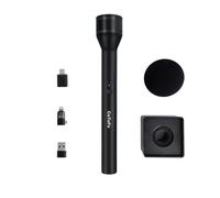 CaTeFo Wireless Handheld Microphone with 200m Range, 60-Hour Battery, One-Click Noise Reduction & Universal Compatibility for Smartphones, PC, iOS/Android - Includes Windscreen & Mic Flag
