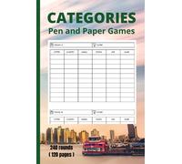 Categories Paper Game: 240 Rounds, Ready Refill Sheets Paper Game for Playing Categories Board Game, Pen and Paper Game for Kids and Adults, Family ... , Animal , Foods , Job & Name, 6*9 inch