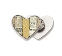 Category Newspaper Text Country Heart Metal Pin Brooch Clip Love