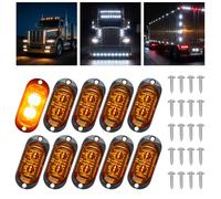 Catekro 10 PCS Trailer Side Marker Lights, 12V-24V Waterproof Super Bright Front Rear Position Lamps with 2 LEDs Universal for Truck Caravan RV Car Bus Lorry Boat (Amber LED Lights)